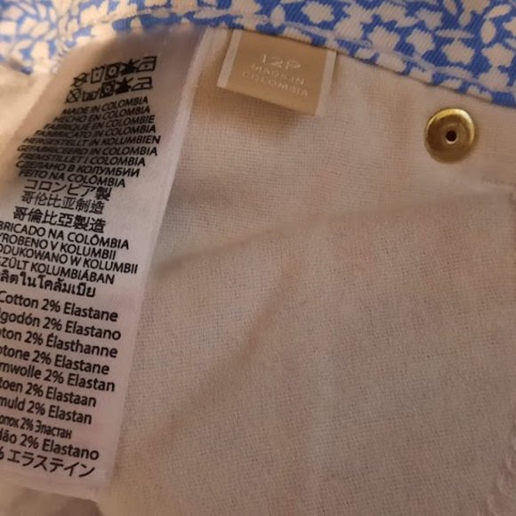 Michael Kors Izzy Skinny Crop Jeans Blue/White Mini Floral Print Sz 12P - Picture 7 of 7